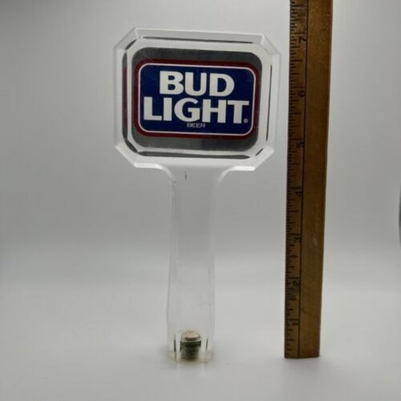 Vintage Bud Light Beer Tap Keg Handle Clear Acrylic - Picture 11 of 12